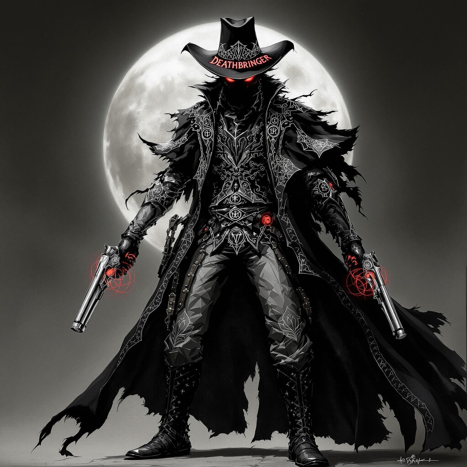 Enchanted Gunslinger in Dark Gothic Style