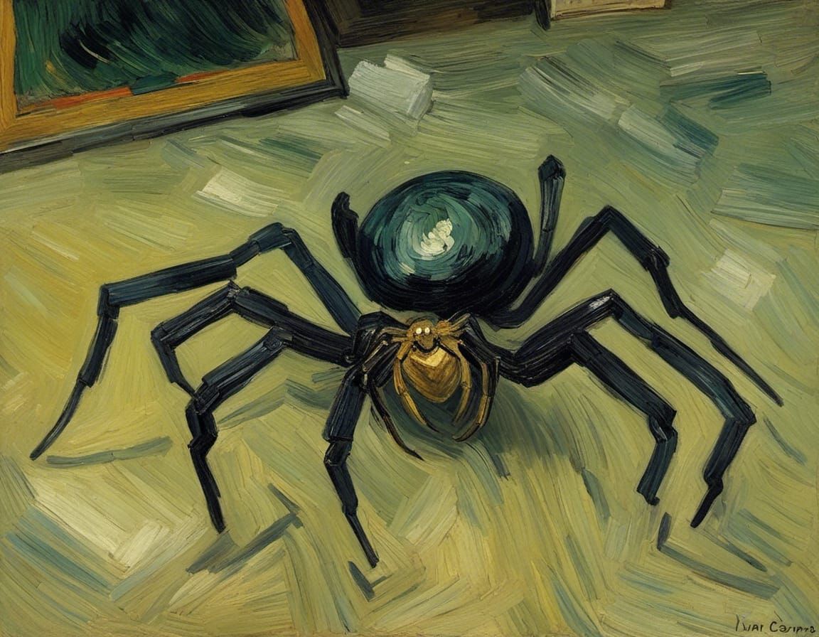 Spider-Man Monster in Post-Impressionist Style