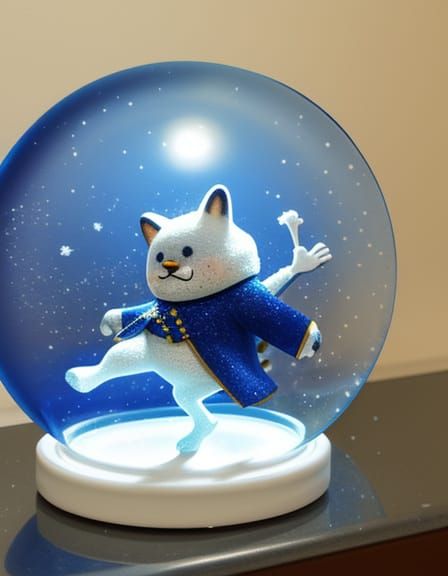 Living Snowglobe Character in Kitchen Scene