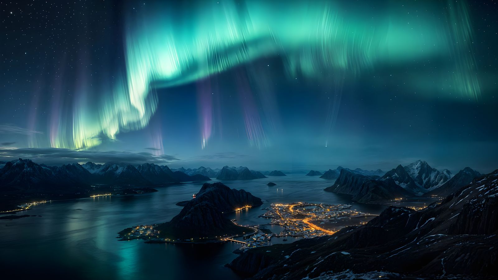 Aurora Borealis over Lofoten Islands, Norway