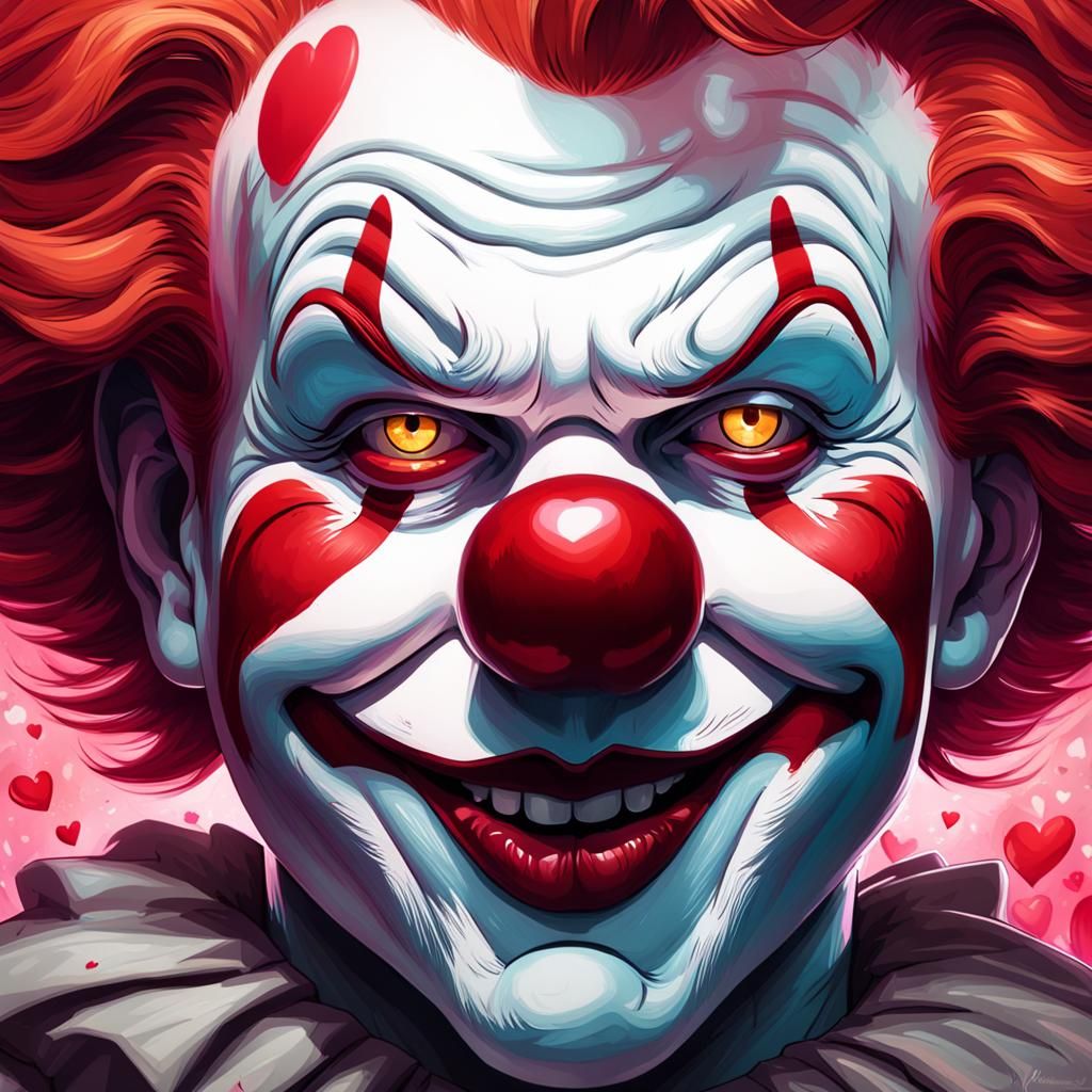 Pennywise Celebrates Valentine's Day: Hyperdetailed Portrait