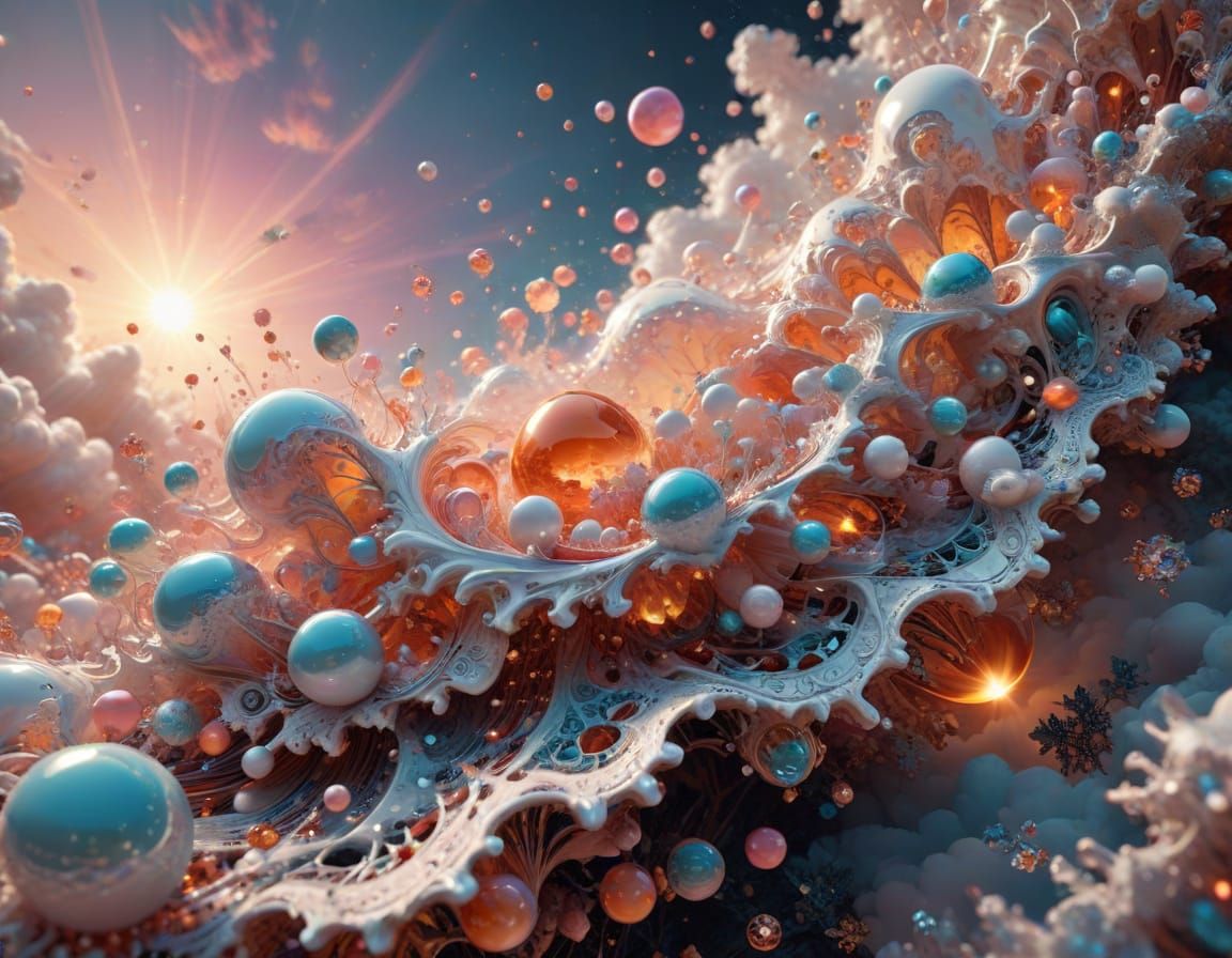 Whimsical Celestial Dreams in Candy Art Style