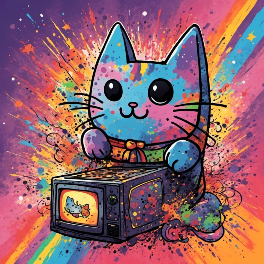 The Nyan Cat <lora:Blotched Ink:1.0>