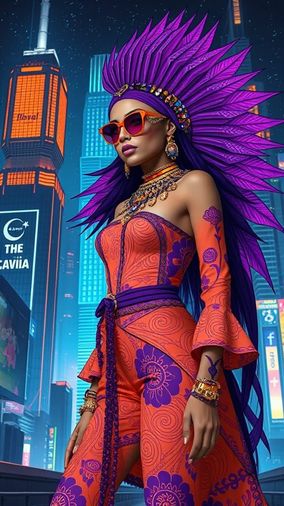 Elegant Futuristic Tribal Fashion Icon