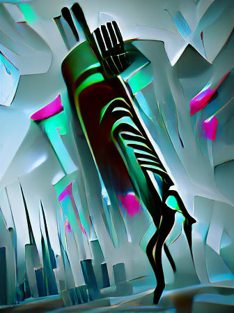 Alien in Ice Cave Landscape