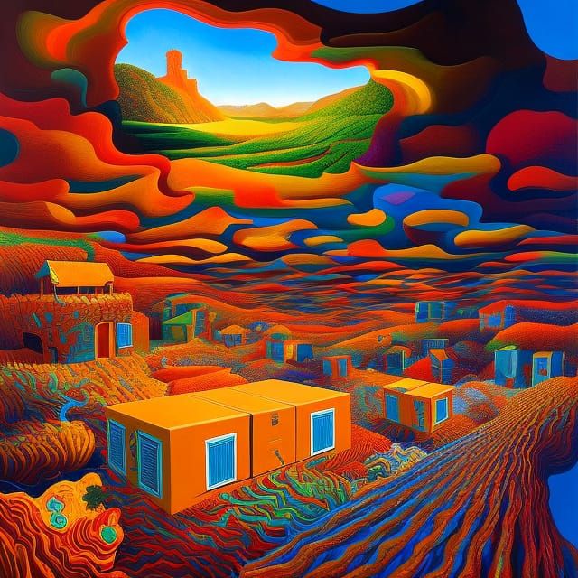 Surreal Boxes: Psychedelic Neo-Impressionist Expressionism