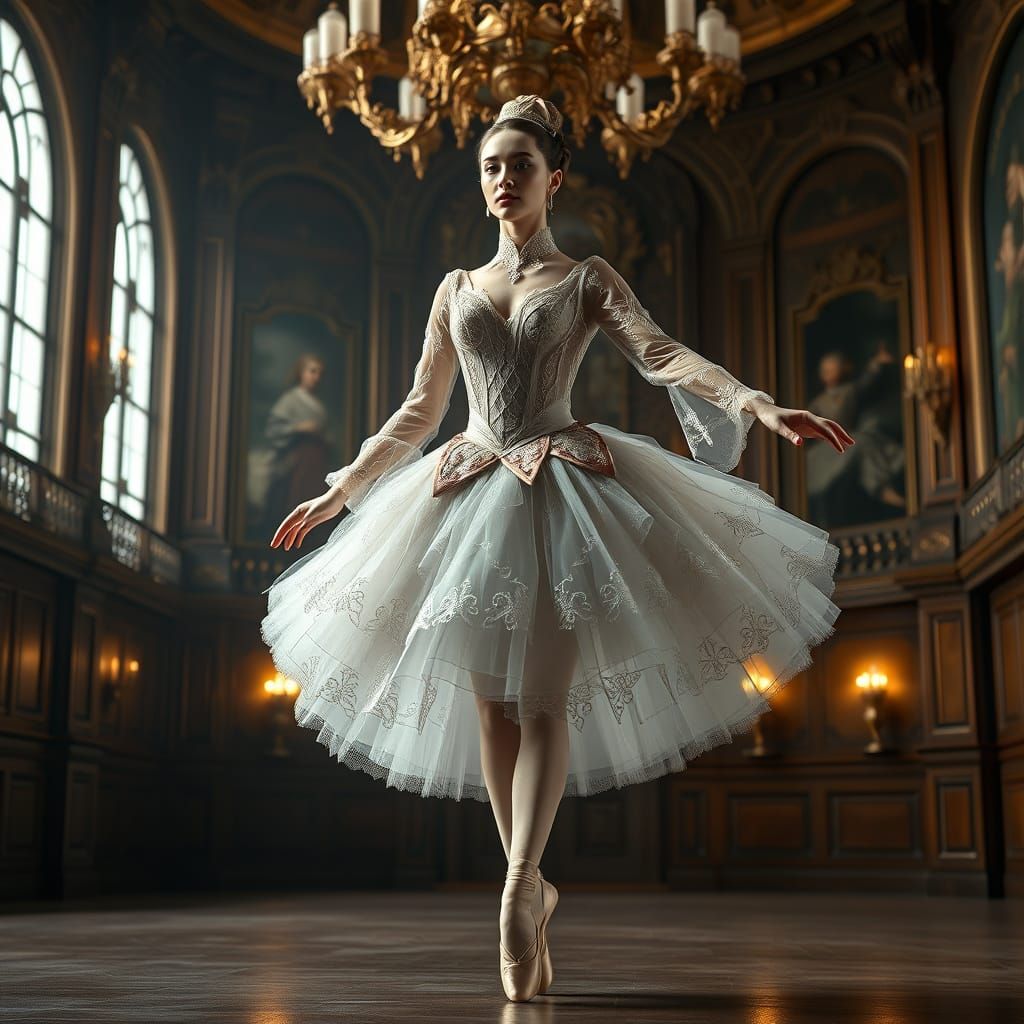 Victorian Era Ballerina in Elegant Unreal Engine 5 Style