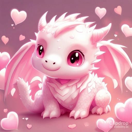 Cute Kawaii Dragon Pup in Anime Style