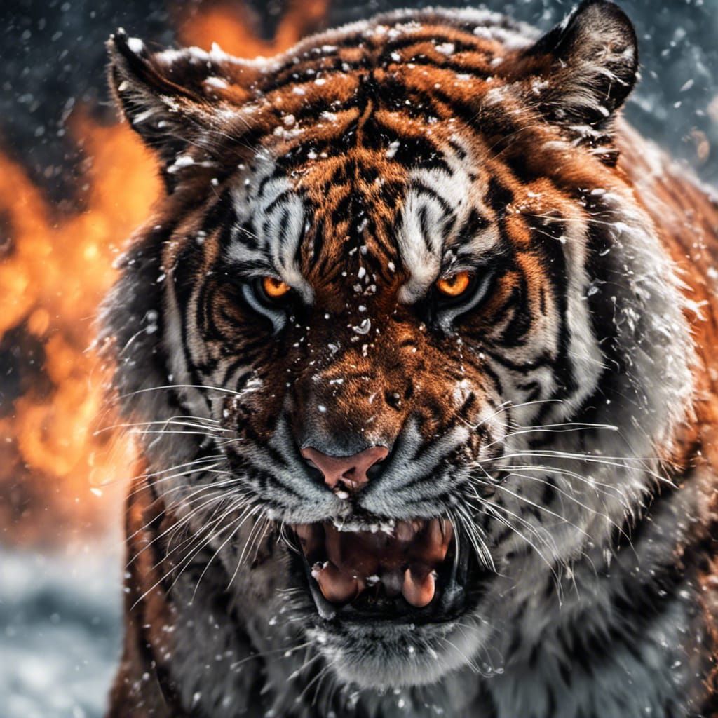Fiery Icy Tiger in High Definition
