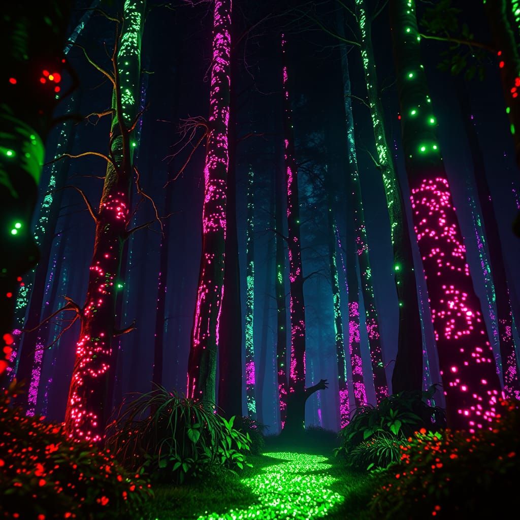 In the glowing forest