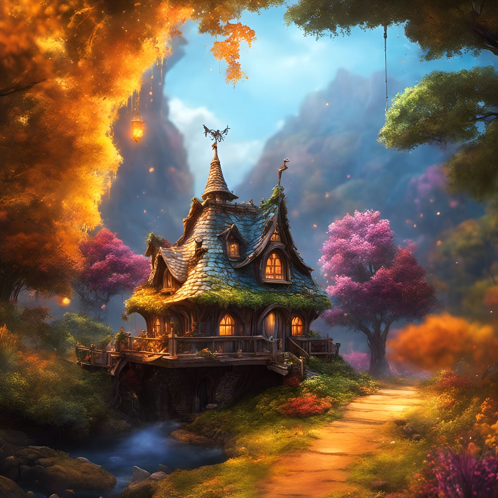 Beautiful fantasy faerie house