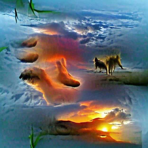 Bare Feet at Sunset in Nature
