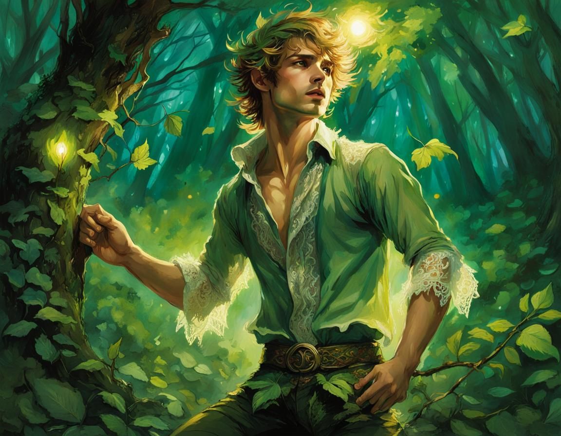 Elven Prince Dancing in the Forest