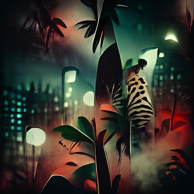 Night Jungle in Film Noir Style