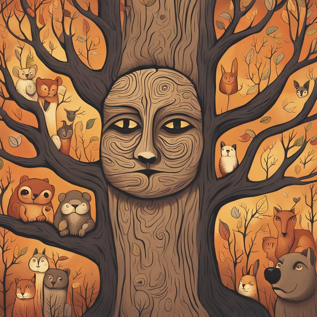 Talking Tree with Forest Animals