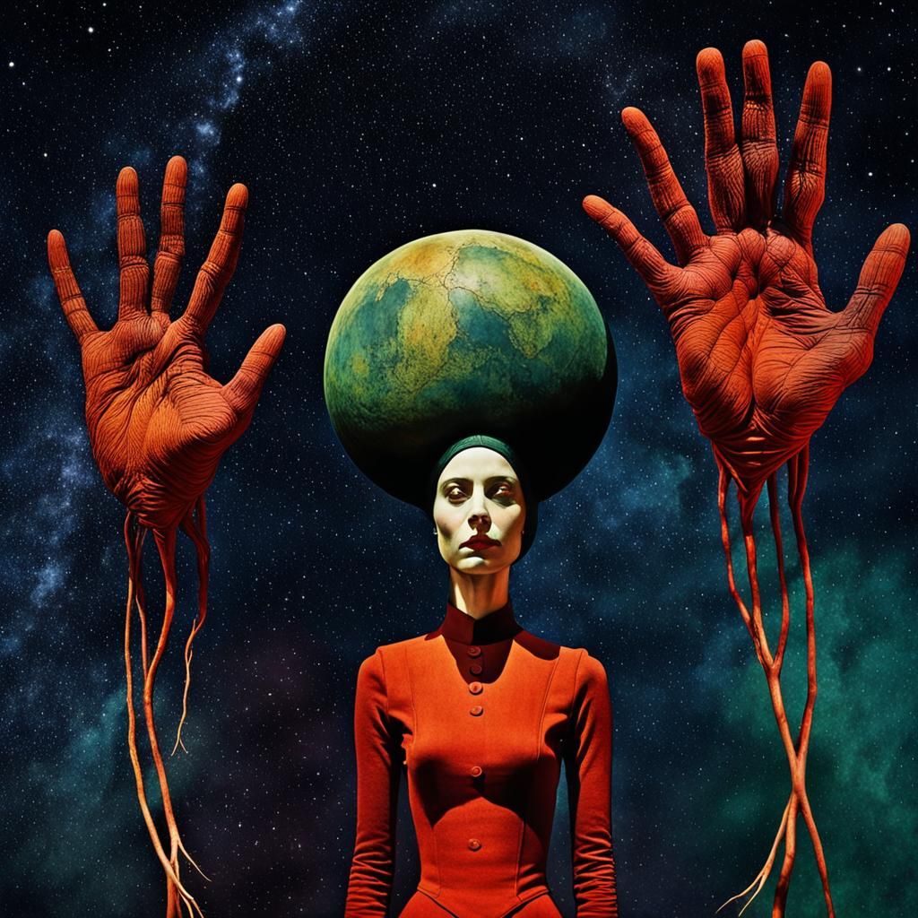 Surreal Dreamscape in Warm Colors and Gothic Details