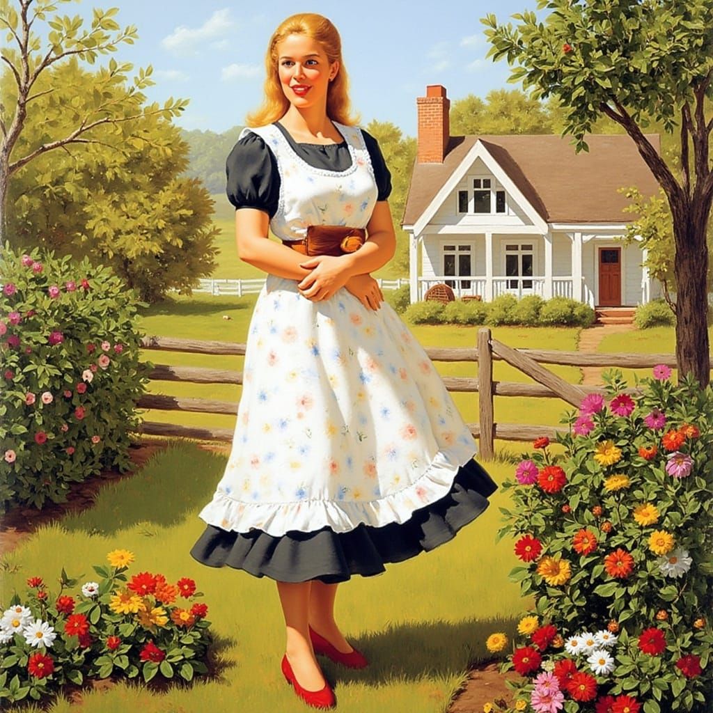 <lora:Classic pinups:1.0>the farmers wife