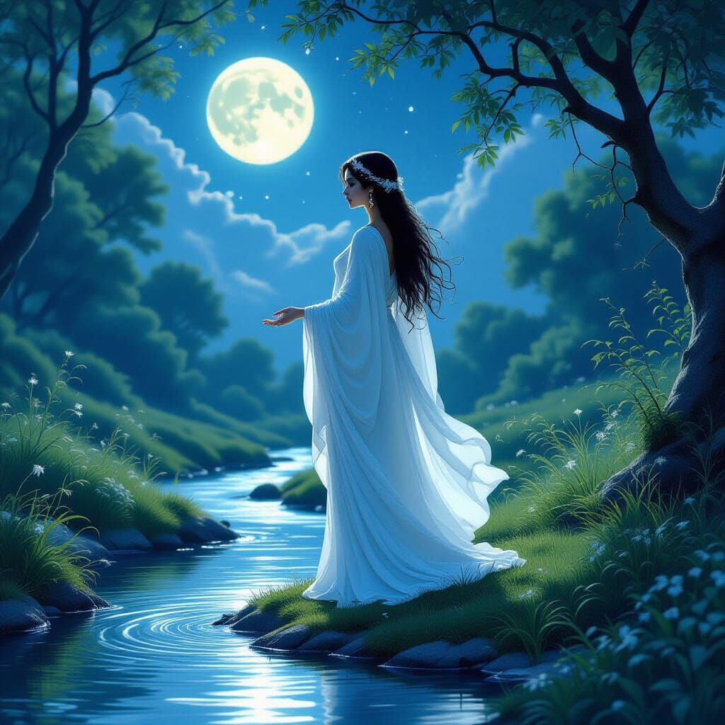 Moon Goddess by Silver Brook in Dreamy Fantasy Style
