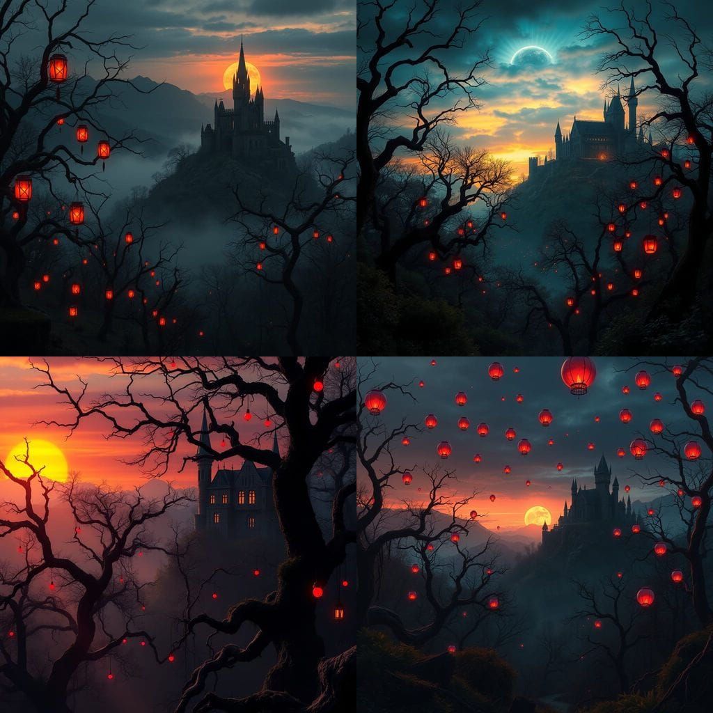 Mystical Forest Landscape in Deep Color