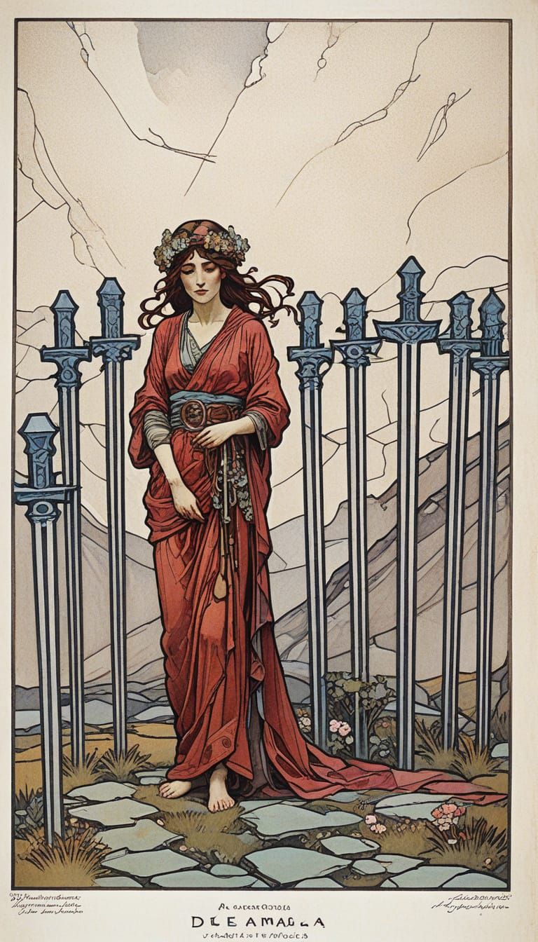 Ethereal Captive in a Desolate Landscape