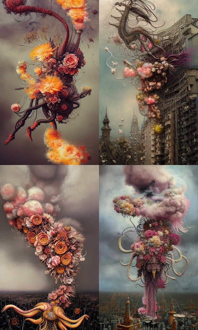 Surreal Floral Flammagenitus Cloud in 3D Liquid Detail