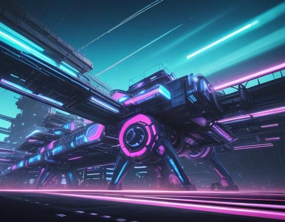 Futuristic Sugarcane Plantation: Monet Meets Cyberpunk