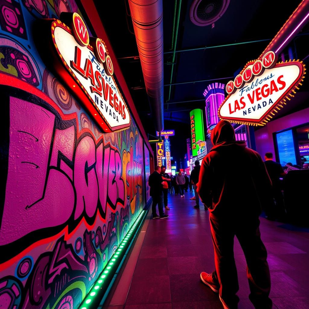 Neon City Nights in Vibrant Graffiti Style
