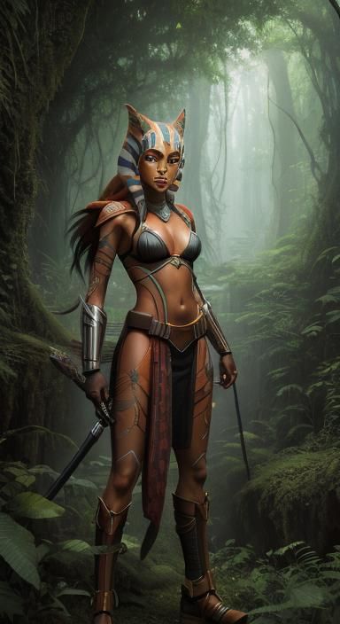 Ahsoka as a Predator in Overgrown City