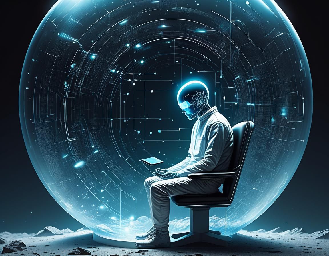 Digital Immortality: Mind Uploading in a Neon Cityscape