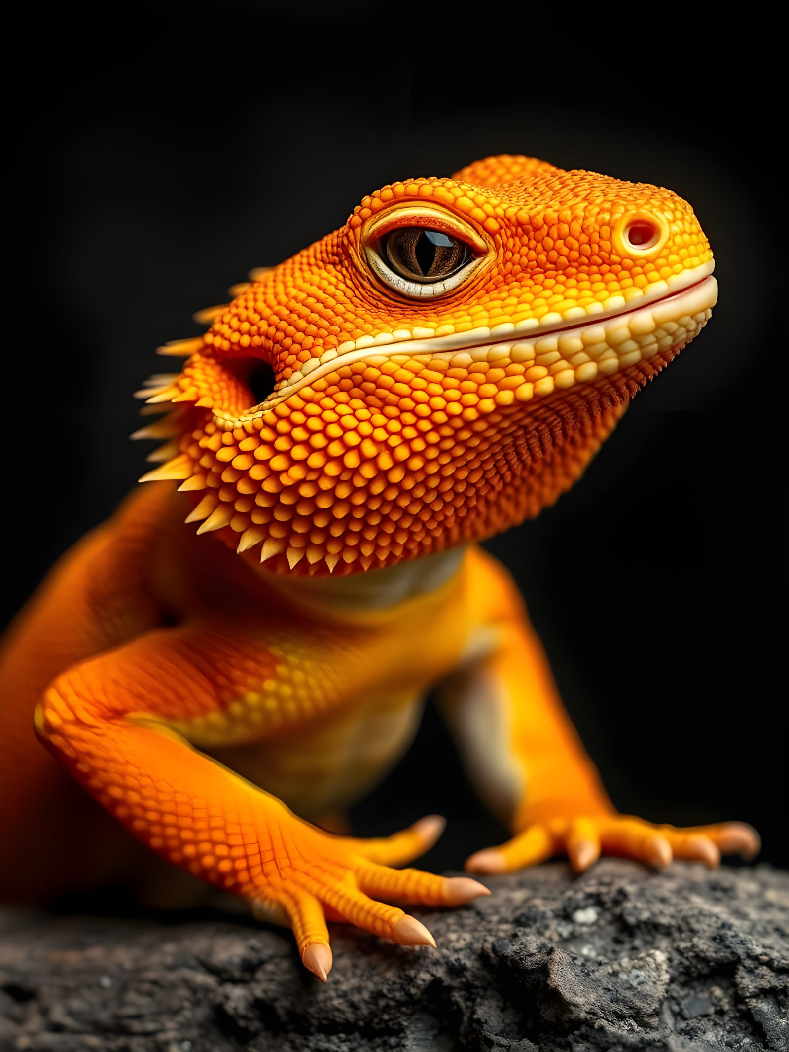 Orange and Yellow Bearded Dragon Portrait