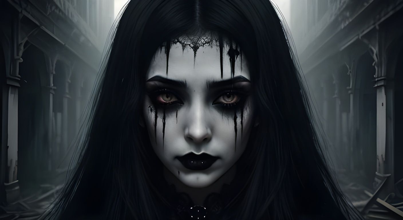 Gothic Women in Despair: A Hyperrealistic Horror Portrait