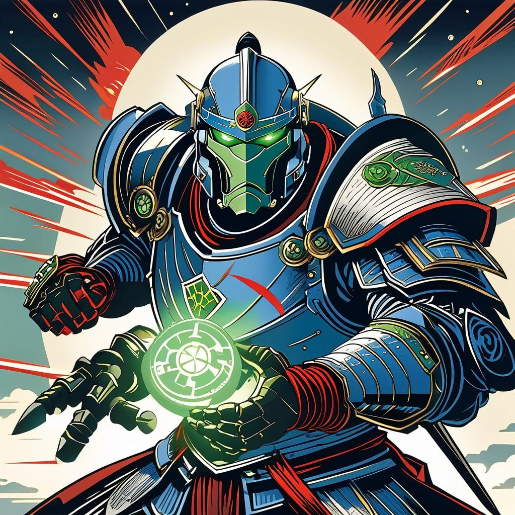 Warforged Artificer in Ukiyo-e Woodcut Style