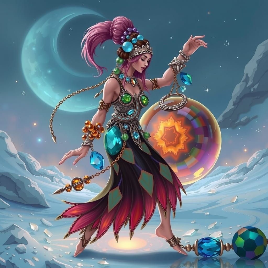 Gemstone Beads in Art Nouveau Style