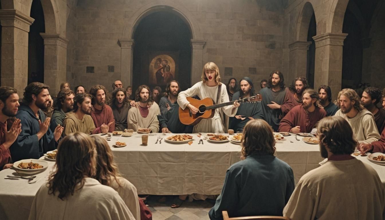 Taylor Swift lightens the mood at the Last Supper