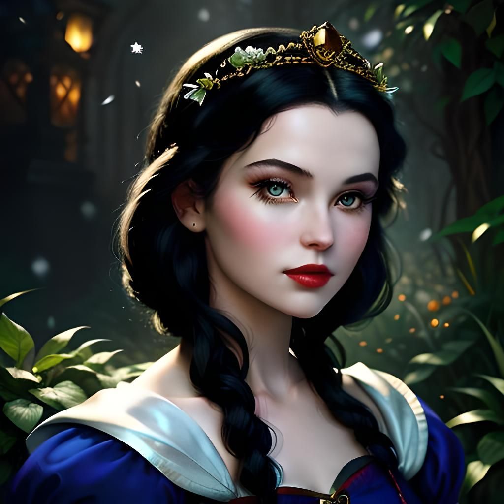 Enchanting Snow White Portrait in Noir Style