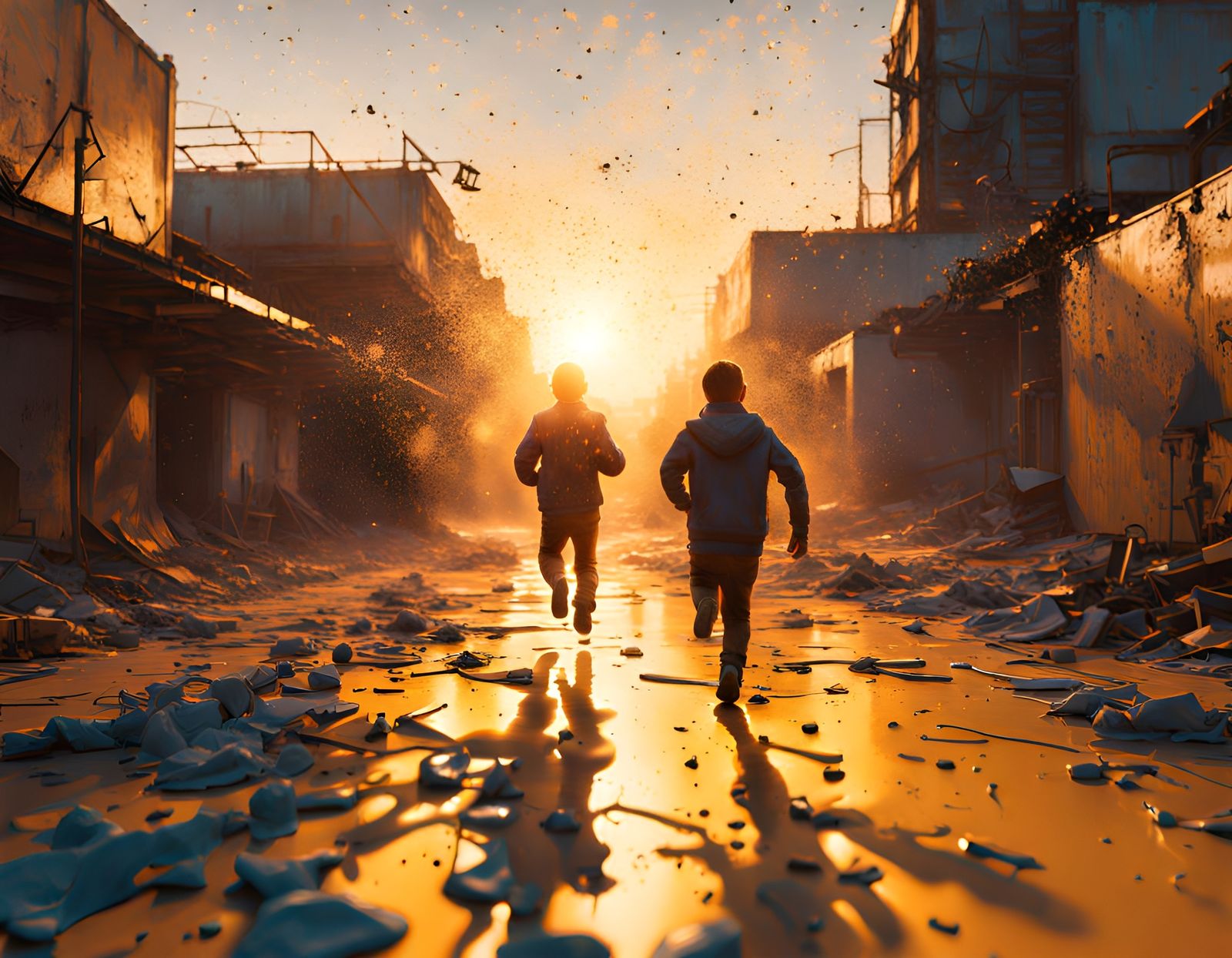 Dynamic Figure in Action Painting Style