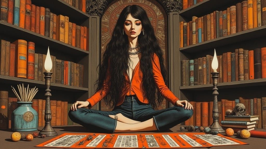 Industrial Witchpunk Goddess Embracing Mystical Power