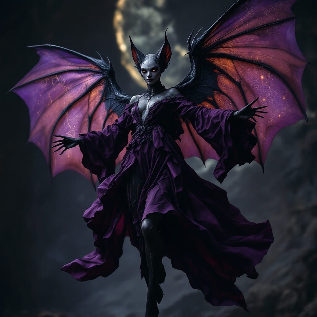 Dark Skinned Fantasy Woman Soars with Majestic Wings