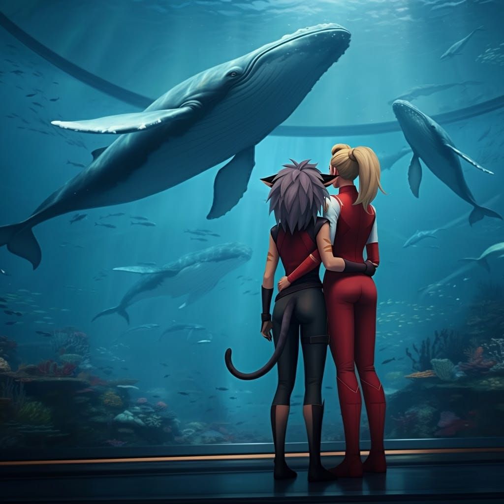 Catra and Adora Marvel at Alien Whales in a Stunning Aquariu...