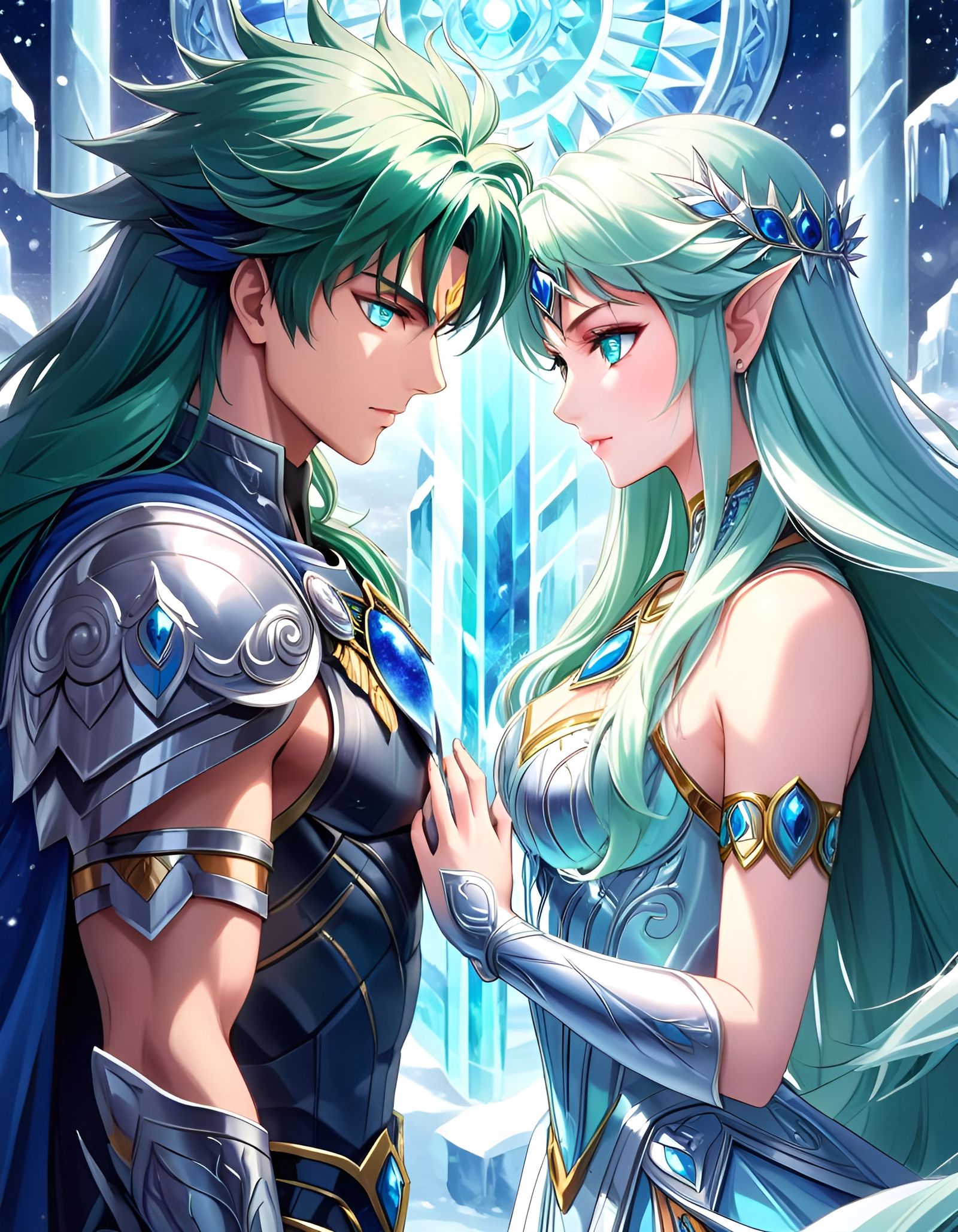 Ice Prince and Princess in Ancient Greek Style