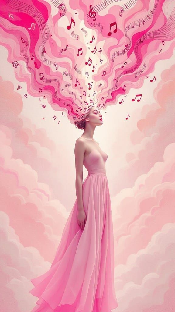 Vibrant Pink Muse Radiates Melodic Harmony