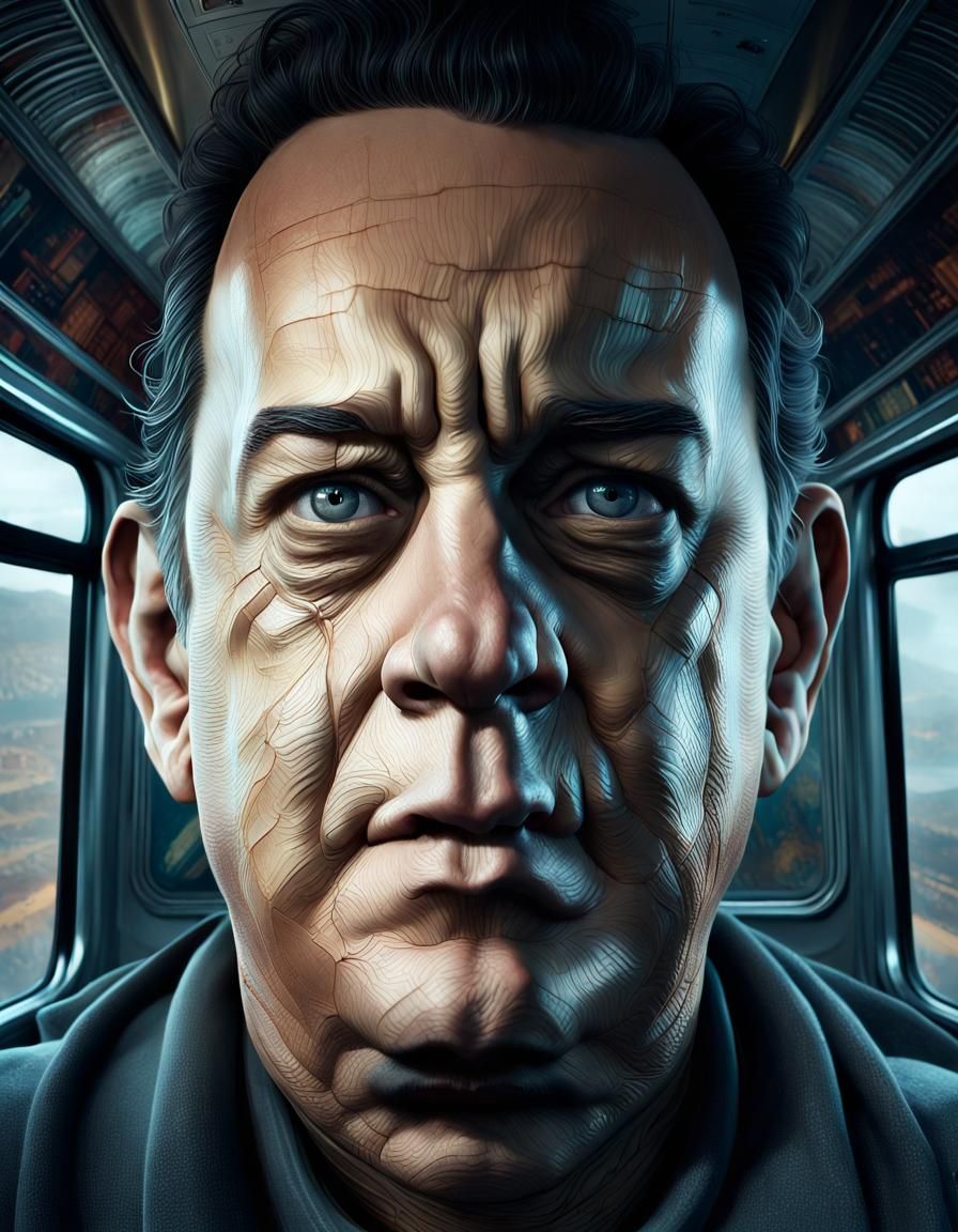 Tom Hanks as a Bus: Intricate Digital Art