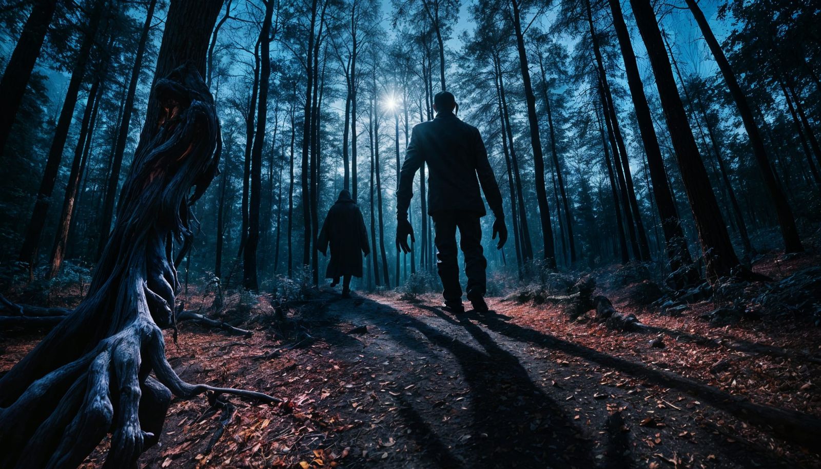 Surreal Forest Shadow: Mythical Creature Emerges