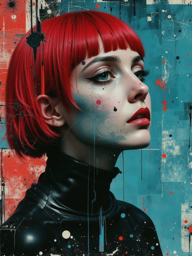 Gothic Portrait of a Melancholic Woman in Digital Fantasy