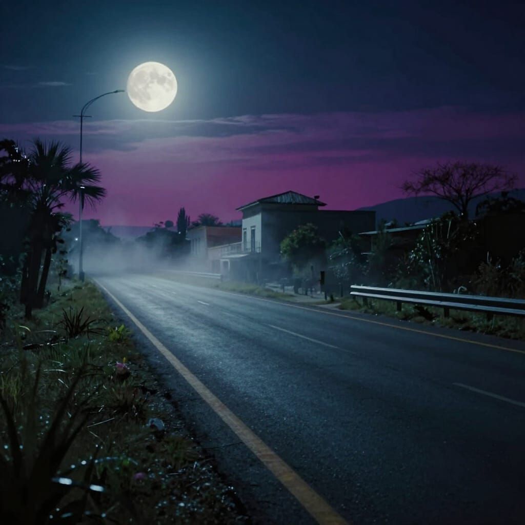 Ethereal Moonlight Highway in Petatlán, Guerrero