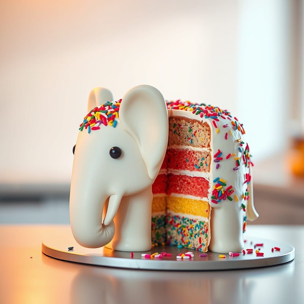 🥉elephant confetti cake