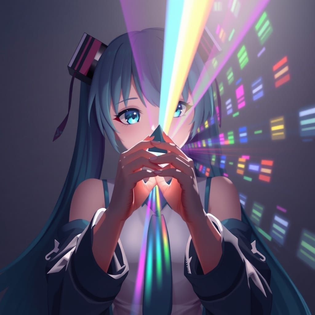 Hatsune Miku Prism Rainbow Shadows: 3D Anime Art
