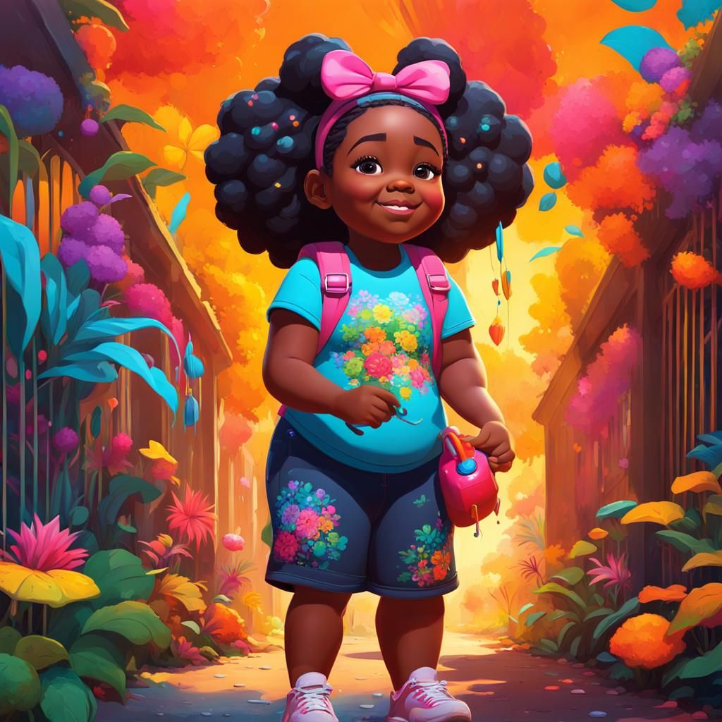 Botanical Garden Visit: Graffiti Art of Young Girl