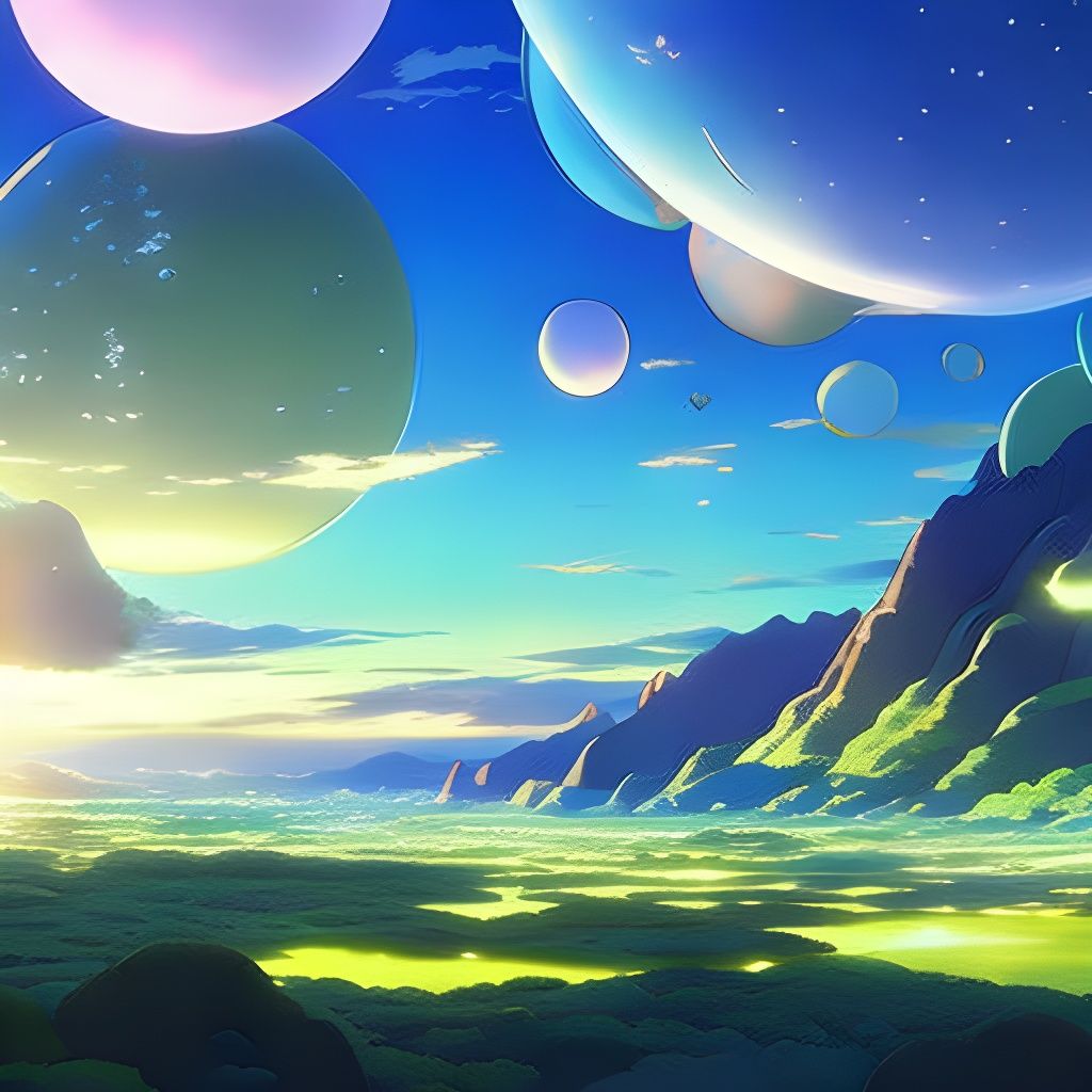 Blue-Green Planet with Bubbles, Anime Key Visual