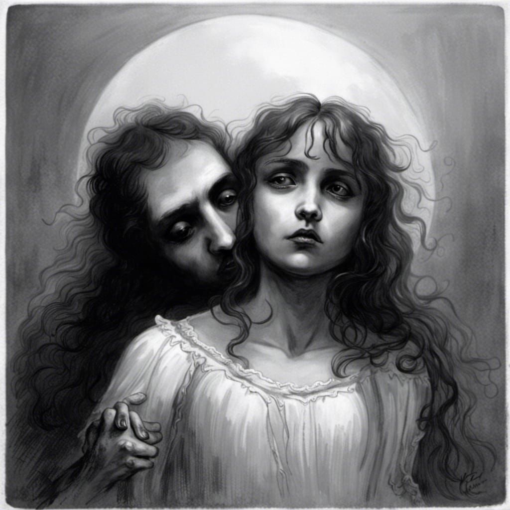 Gothic Horror Scene in Style of Gustave Doré